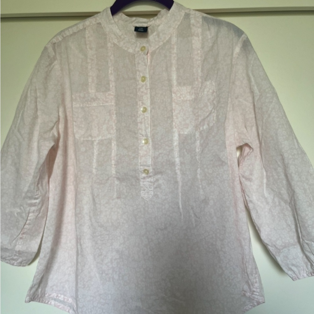 GAP Soft Pink Floral Popover Shirt